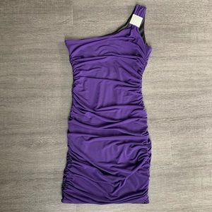 Purple One Shoulder Cocktail Dress